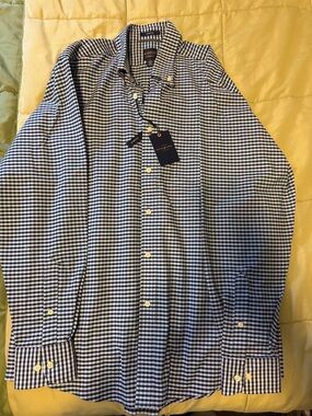 Dockers Blue and White Gingham Button-Down Shirt